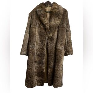 Luxury Vintage Full Length Rabbit Fur Coat, Women’s size M